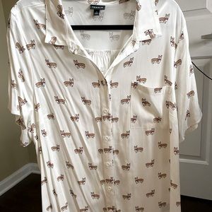 Torrid Corgi Button Down - 3X